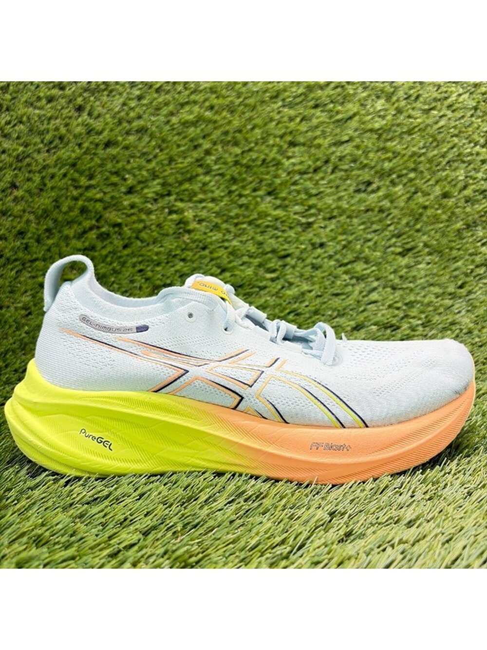 Asics Gel Nimbus 26 Womens Size 8 Blue Orange Athletic Running Shoes Sneakers